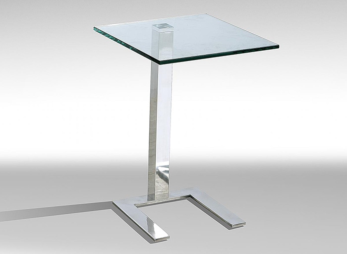 Kia Glass Top Lamp Table With Clear Or Black Top - Click Image to Close